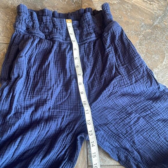 Pinch lounge pants Navy Blue 100% Cotton Wide Leg Pants Elastic Waist S - Picture 10 of 13